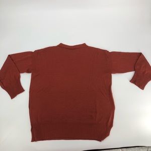 Studio Cashmere Geneve Orange Crew Neck Cashmere Silk Blend Sweater - Large